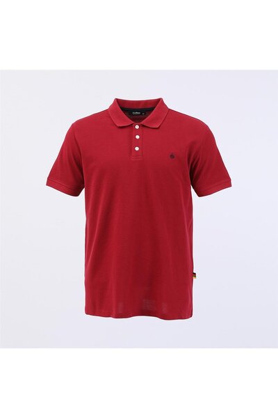 Dio Rise Men's Polo Neck Short Sleeve T-Shirt - (M-2Xl) - Pl-305 - Claret Red