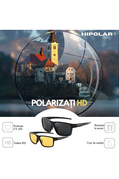 Hipolar Ochelari de Soare pentru Condus, HD36, Polarizati, HIPOLAR, Set 2 buc