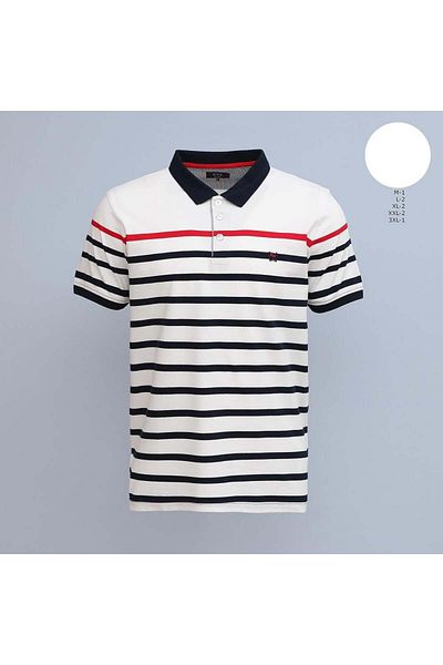Dio Rise Men's Polo Neck Short Sleeve T-Shirt - (M-3Xl) - Czt-150 - White