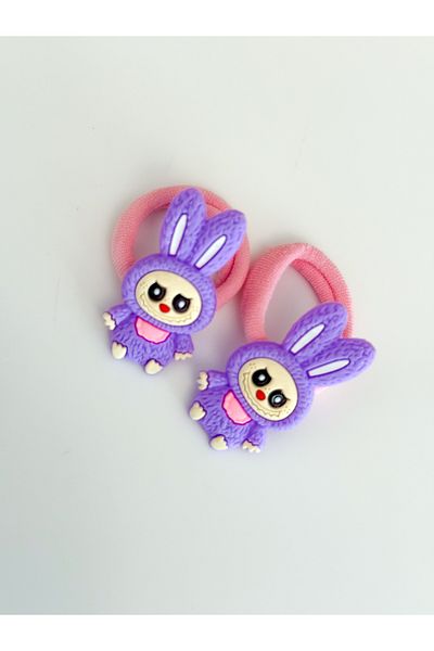 PURPLE'S BİR TUTAM MUTLULUK Mini Towel Baby Kids Rubber Buckle with Labubu Figure