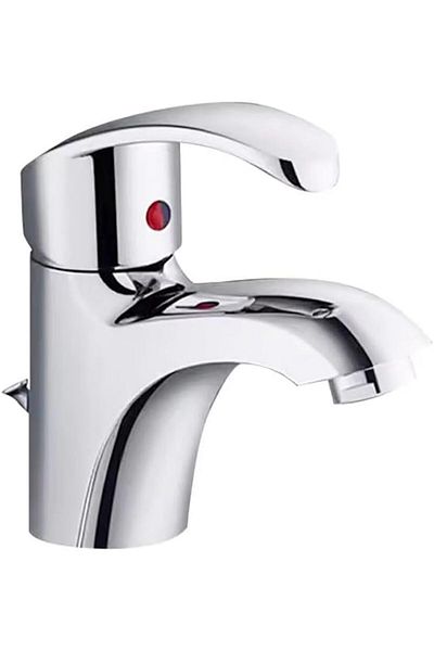 fitto Hot and Cold Water Faucet with Chrome Finish, Single Handle, Durable Brass Body