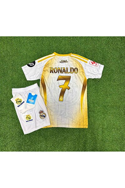 Forma R.Madridd 2024-25 Yeni Sezon Ronaldo Çocuk Forması 4'lü (ARMALI WHİTE-G...