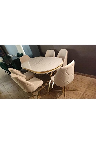 ÜNALMIŞ Mutfak Yemek Masa Sandalye Takımı Lüx Quality 90x170 (1MASA-6SANDALYE)