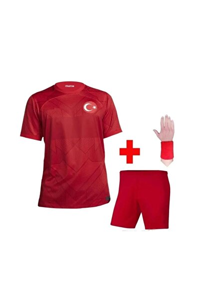 BYSPORTAKUS Türkiye Euro 2024 İsimsiz KIRMIZI Çocuk Forması 4'lü Set (KIRMIZI)