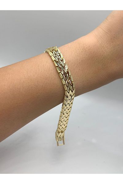MyladyAccessoriess Leaf Pattern Detail Steel Bracelet