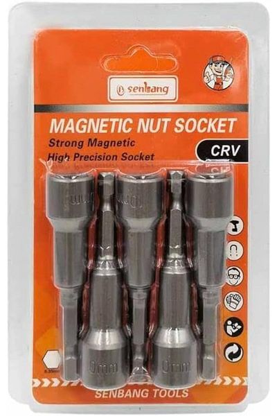 Generic Magnetic Nut Socket For Drill, 3/8mm Drill Nut Socket, Strong Magnetic - Chromium-vanadium (CRV) 5 P