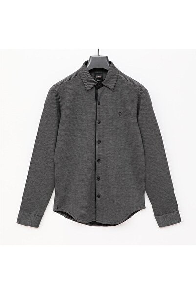 Genel Markalar ERKEK Uzun Kol İnce Gömlek - DJG-1002 - Siyah