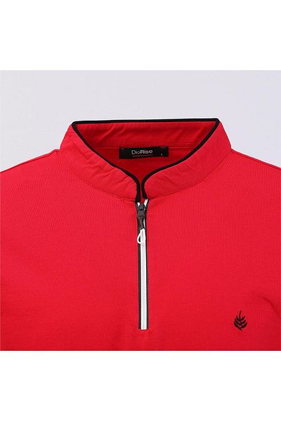 Dio Rise Men's Polo Neck Short Sleeve T-Shirt - (M-2Xl) - Pl-478 - Red