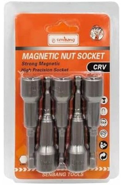 Generic Magnetic Nut Socket For Drill, 3/8mm Drill Nut Socket, Strong Magnetic - Chromium-vanadium (CRV) 5 P