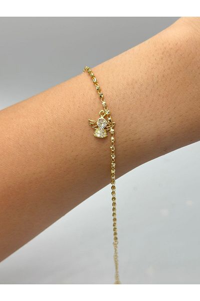 MyladyAccessoriess Topcuk and Angel Detail Steel Bracelet