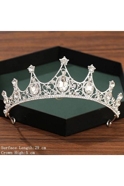 Choice Silver Silver Color Crown and Tiara Wedding Hair Accessories For Women Crown For Bridal Crystal Rhi