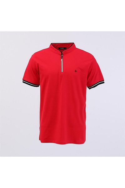 Dio Rise Men's Polo Neck Short Sleeve T-Shirt - (M-2Xl) - Pl-478 - Red