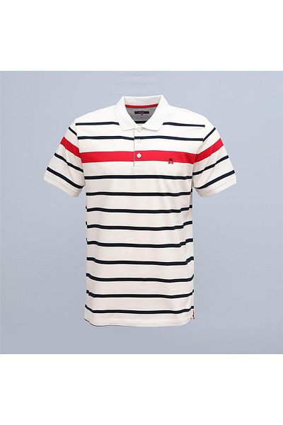 Dio Rise Men's Short Sleeve Polo Neck T-Shirt - Czt-149 - White