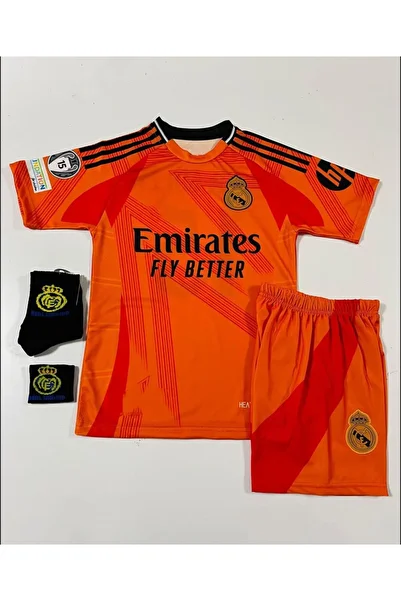 MONTENERO R.E.A.L M.A.D.R.I.D 2024-25 New Season A.R.D.A G.Ü.L.E.R Away Kids Jersey Set of 4 (Armed)