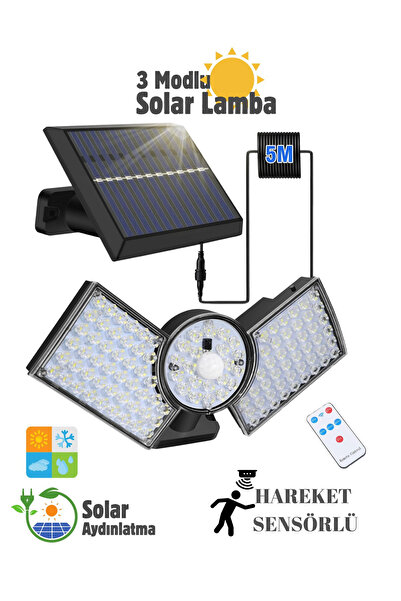 Rabelix Online Marketing 112 Led Güneş Enerjili Kumandalı 3 Çalışma Modlu Çif...