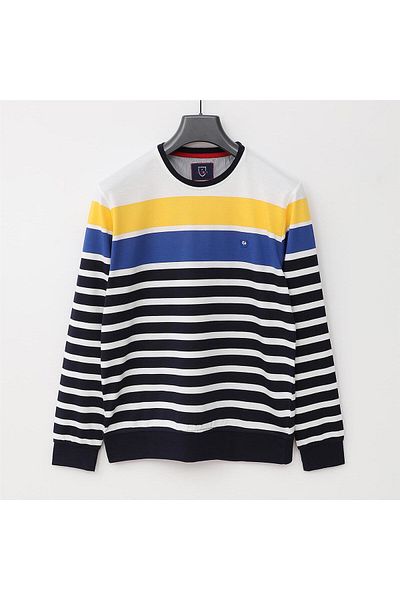 Dio Rise Men's Long Sleeve Slim Sweatshirt - Czt-144 - White - Blue