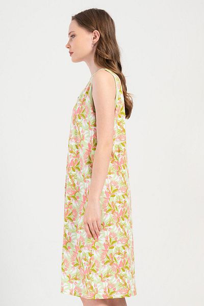 VİENETTA Cotton Women's Wide Strap Zippered Home Dress, 408166