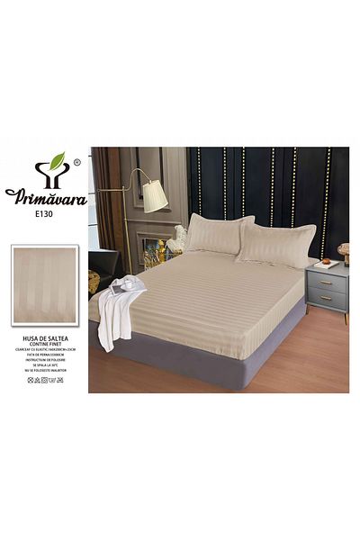 FIONNA.RO Satin Damask Duvet Cover 160x200cm - Cream