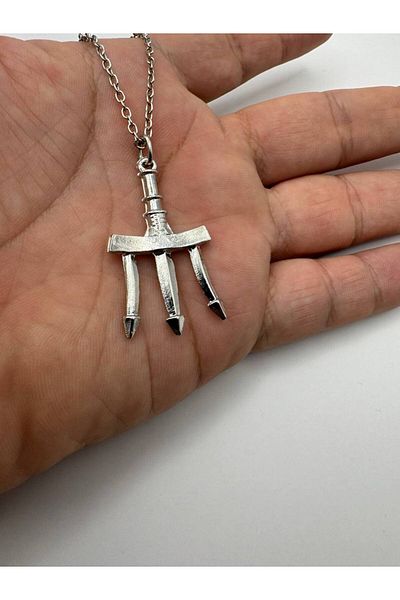 Herşey Nota Percy Jackson Trident Figured Unisex Necklace – Mythological Jewelry with 60 cm Chain