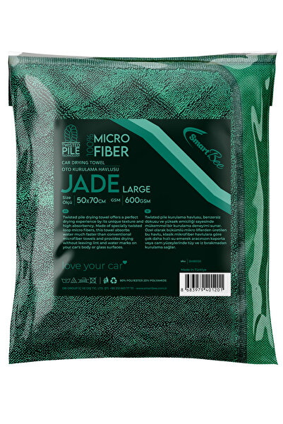 SmartBee JADE Twisted Pile Mikrofiber Oto Kurulama Havlusu 50×70cm 600gsm – Koyu Yeşil