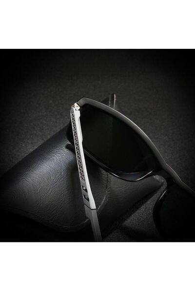 Hipolar Ochelari de soare polarizați HIPOLAR, clasa 3, ramă din aluminiu, lentilă albastră HD14, protecție UV400