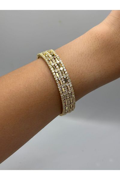 MyladyAccessoriess Zircon Stone Detail Steel Handcuffs
