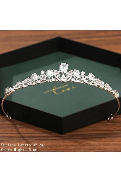 Choice Silver Silver Color Crown and Tiara Wedding Hair Accessories For Women Crown For Bridal Crystal Rhi
