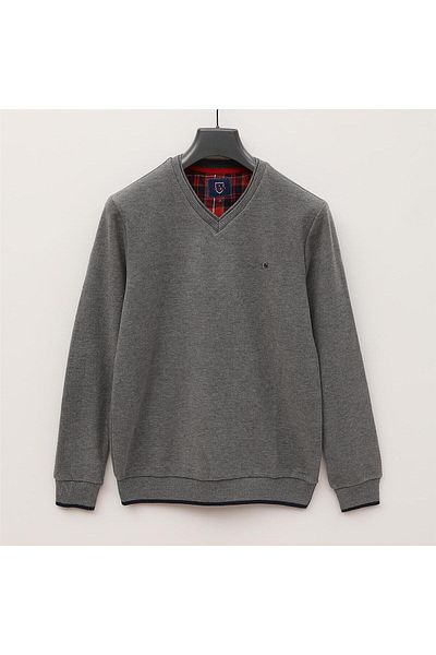 Dio Rise Tricou subțire pentru bărbați, cu decolteu în V, cu mânecă lungă - (M-2XL) - CZT-133 - Afumat