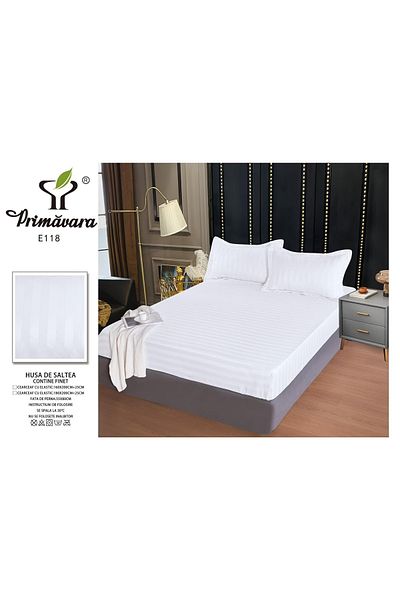 FIONNA.RO Satin Damask Duvet Cover 160x200cm - White