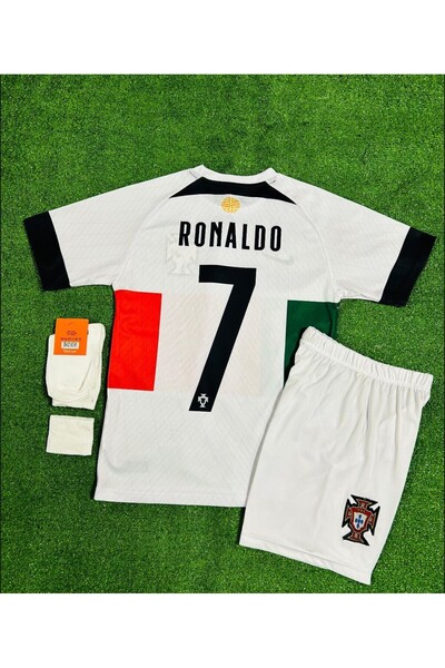FRAGOLA Portekiz 2022-23 Sezon Cristiano Ronaldo Deplasman Çocuk Forması 4'lü...