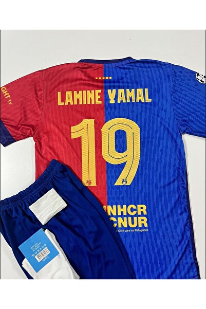 Lion Spor B.a.r.c.e.l.o.n.a 2024/25 الموسم الجديد مغلفة باتش هوم أونفيلد للأطفال طقم من 4 قطع