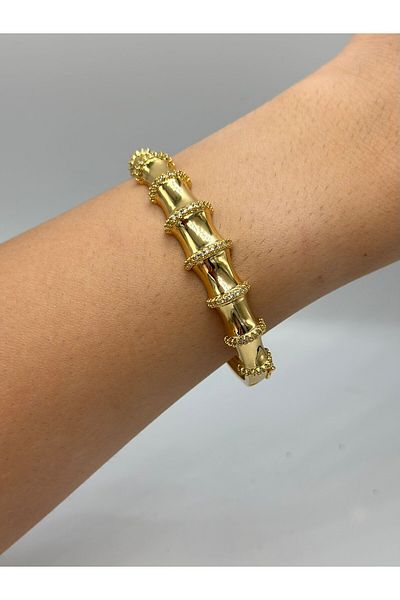MyladyAccessoriess Zircon Stone Detail Bone Steel Handcuffs