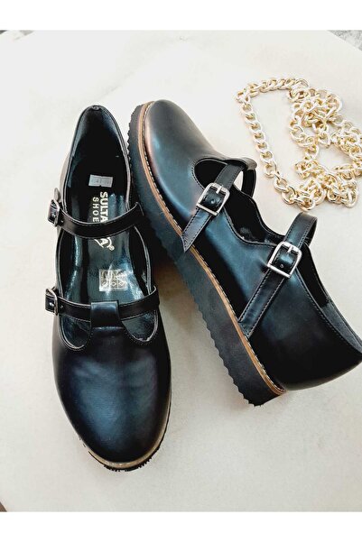 sultanca Büyük ve Küçük Numara Çift Bantlı Kadın Ayakkabı