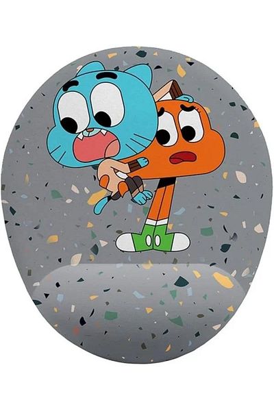Mu Art Ahşap Подложка за мишка Gumball and Darwin с опора за китката