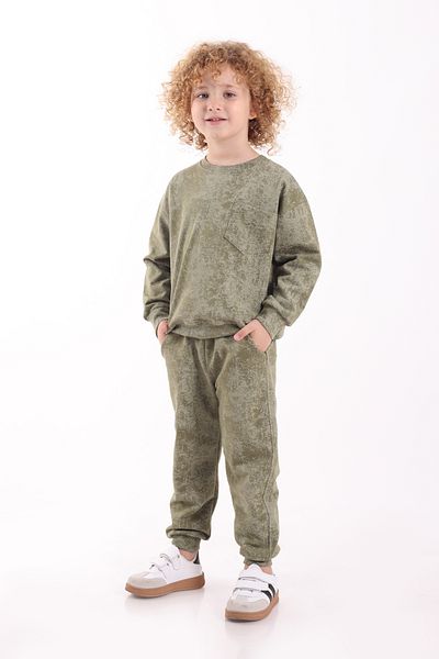 Mixima 3-4-5-6 Years Old Two-Thread Seasonal Bottom Top Double Tracksuit Set with Pocket Details (Take Full Size)