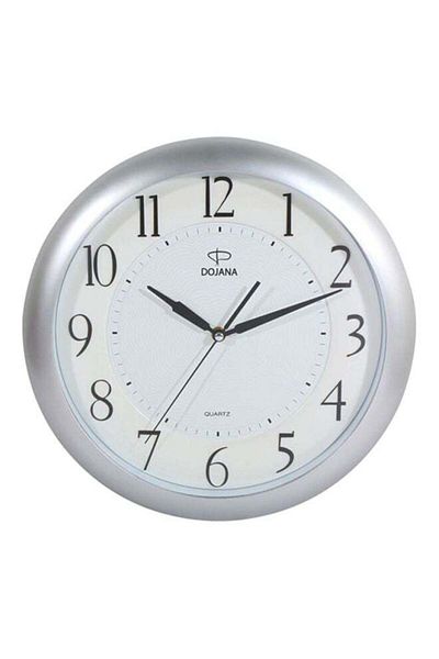 dojana Round Shaped Analog Wall Clock Silver/White