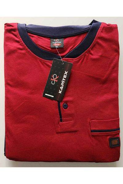 KAPİTEX Men's Pajama Set with Long Sleeves Cotton Battal Size 5841