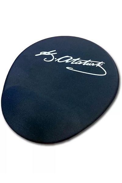 Mu Art Ahşap Ln-1881 Atatürk Signature Black Ergonomic Waterproof Mouse Pad with Wristband