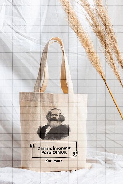 ÇELİKLER HEDİYE Your Religion Your Faith Has Become Money Karl Marx Printed Cloth Bag