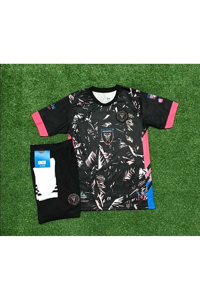 MONTENERO İ.N.T.E.R Miami 2023/24 New Season Lionel Messi Kids Jersey Set of 3 (Black)