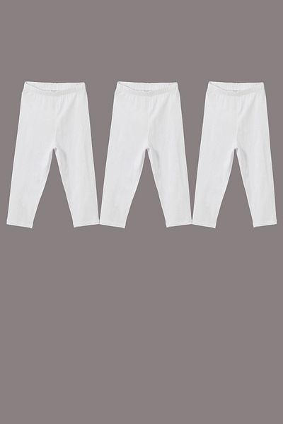 buğlem collection Pachet de 3 jambiere scurte pentru copii din jerseu Capri Lycra din bumbac pieptănat Confortabil și respirabil 2-14 ani