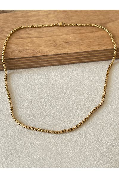 Rupen Kraft 316 L Surgical Steel Gold Model Snap Stainless Tarnish Free Steel Necklace 55cm