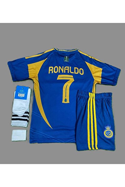 Lion Spor Cristiano Ronaldo 2023-24 Season Al-Nassr Kids Alternate Jersey Set...