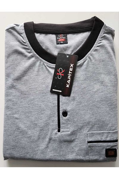 KAPİTEX Men's Pajama Set with Long Sleeves Cotton Battal Size 5841