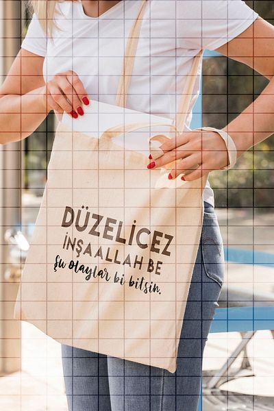 ÇELİKLER HEDİYE Let's Fix It God Willing Be This Event a Bit Printed Cloth Bag