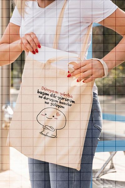 ÇELİKLER HEDİYE If I Destroy My World, My Head Will Stand up Printed Cloth Bag
