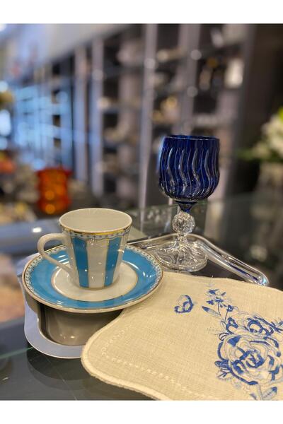 Lucian Design MAVİ ÇİZGİLİ KAHVE FİNCANI