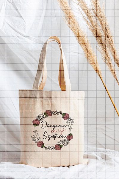 ÇELİKLER HEDİYE World's Best Teacher Printed Cloth Bag