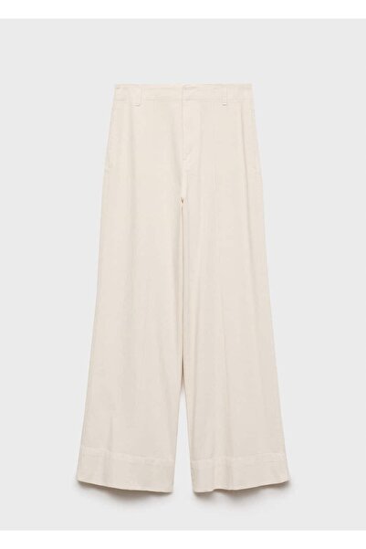 MANGO Woman Wide leg dikiş detaylı denim pantolon