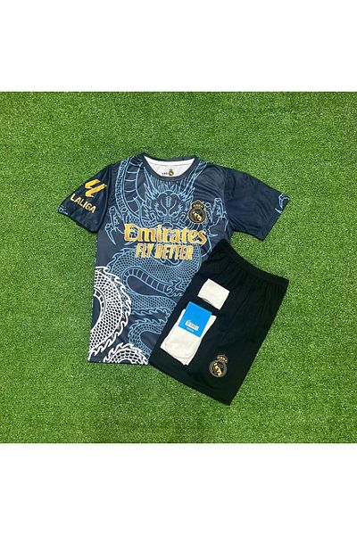 MONTENERO R.Madridd 2024/25 Season Kylian Mbappe Dragon Pattern Concept Kids Jersey Set of 4